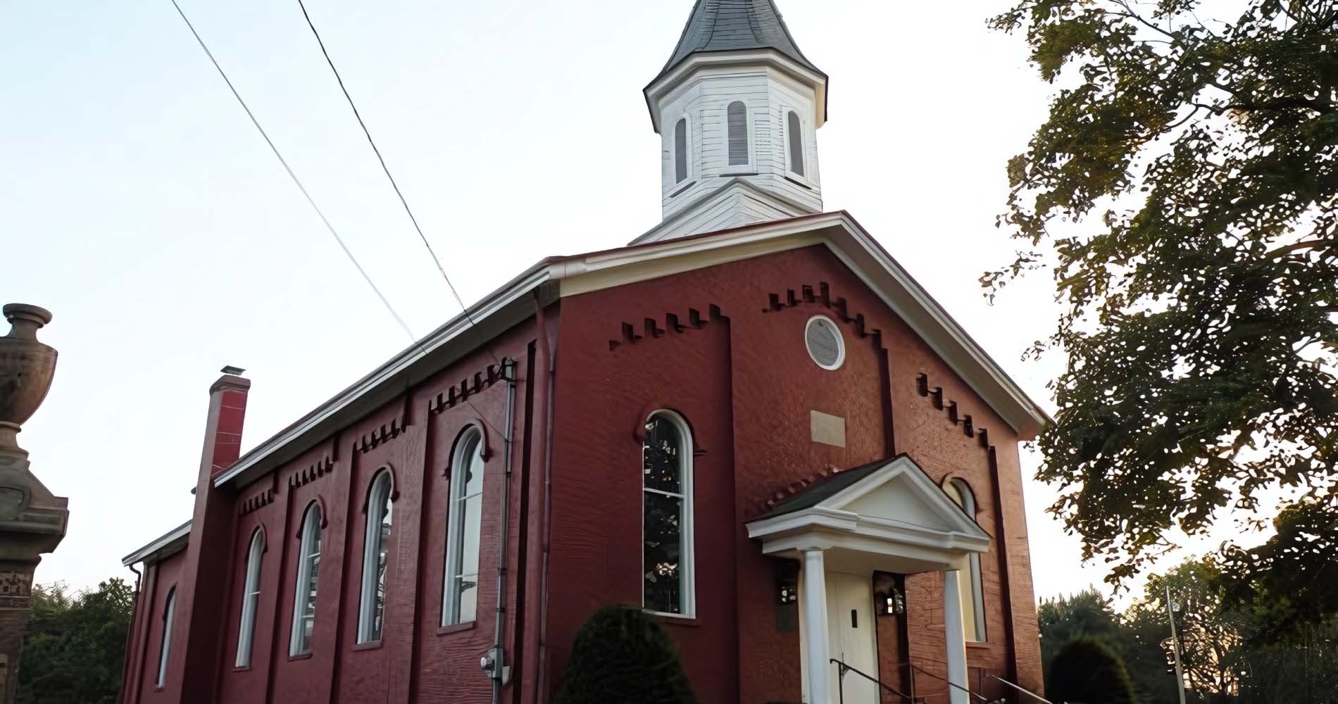 A charming red brick church